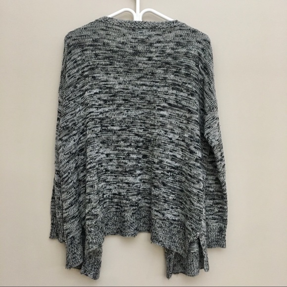 BELLE DU JOUR Heather Grey Open Front Long Knit Cardigan Women’s Small/Medium - Picture 2 of 5